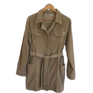 Beige Y2k Blue rocket jeans stretch cord jacket trench coat neutral tone